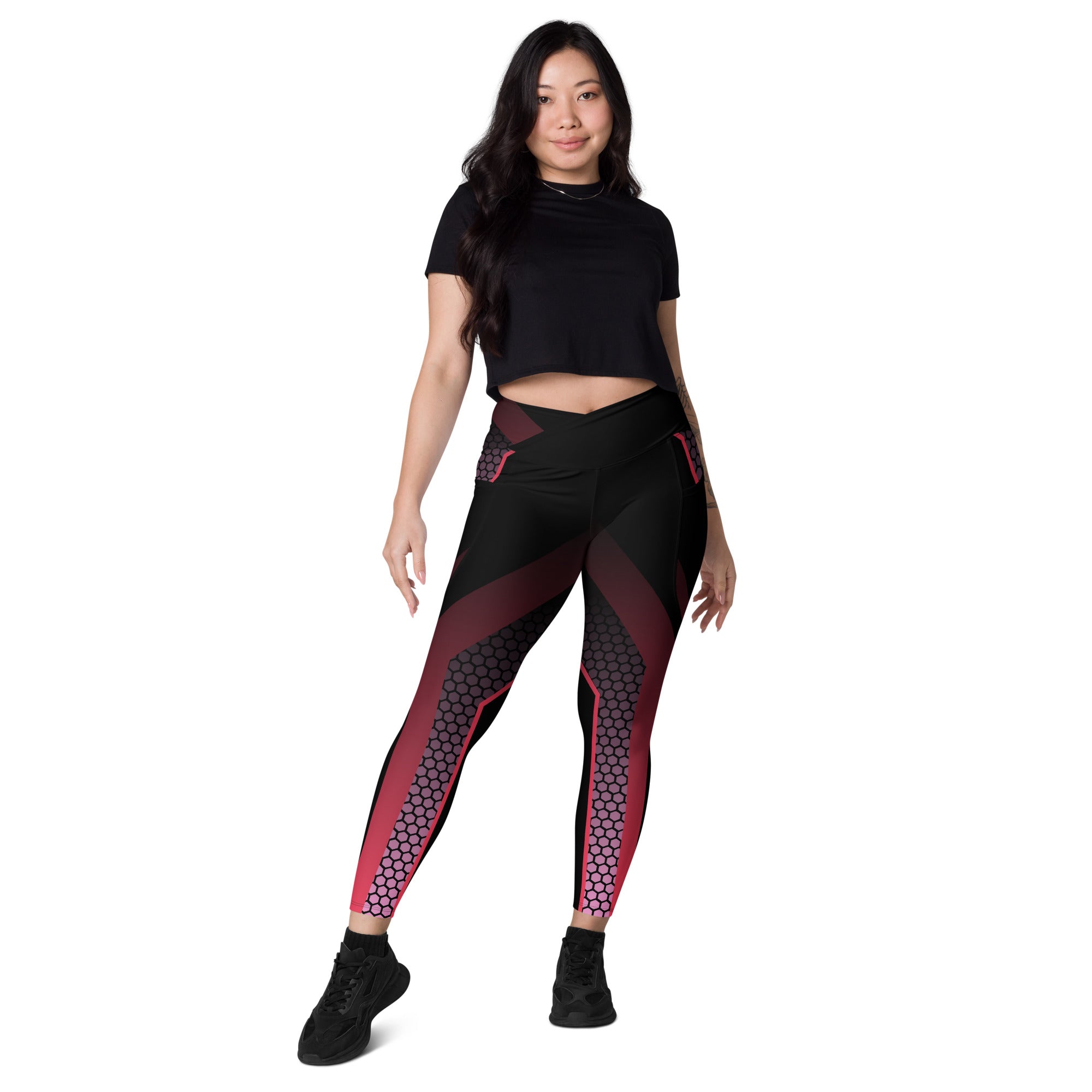 Leggings a vita incrociata con tasche | Gymgorilla